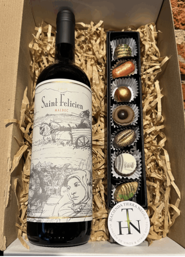 Pack Dia del Padre Bombones y Vino Saint Felicien Malbec Bodega Catena Zapata - Imagen 1