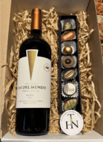 Pack Dia del Padre Bombones y Vino Postales de Fin del Mundo Reserva Malbec