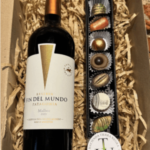 Pack Dia del Padre Bombones y Vino Postales de Fin del Mundo Reserva Malbec
